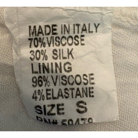 Via SIGNORIA Small Shirt Top Silk Blend Embroidered Layered Lined Made in Italy - Picture 8 of 9